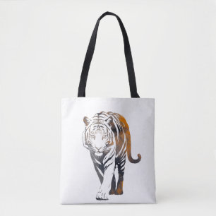 Bolso De Tela Ilustracion natural de vida silvestre Tiger Silhou