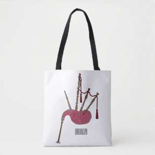 Bolso De Tela Ilustracion personalizado Bagpipes