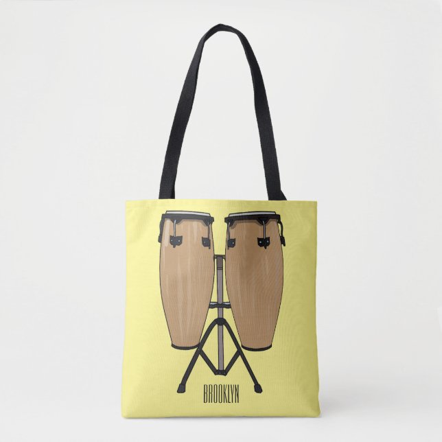 Bolso De Tela Ilustracion personalizado Bongo drum (Anverso)