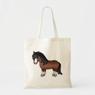 Bolso De Tela Ilustracion Personalizado Brown Shetland Pony Cute