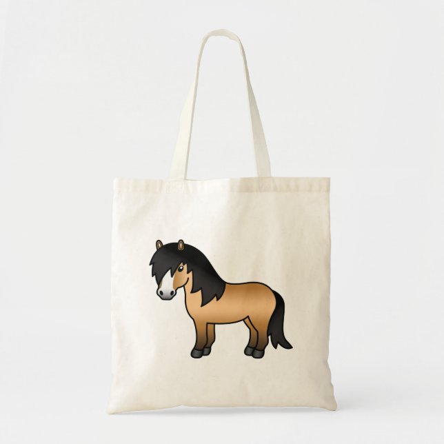 Bolso De Tela Ilustracion Personalizado Buckskin Shetland Pony C (Frente)