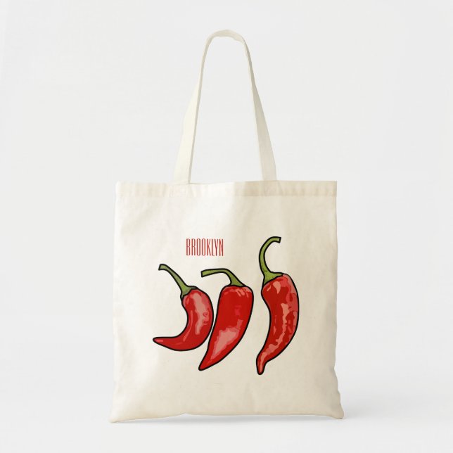 Bolso De Tela Ilustracion personalizado Chili (Frente)