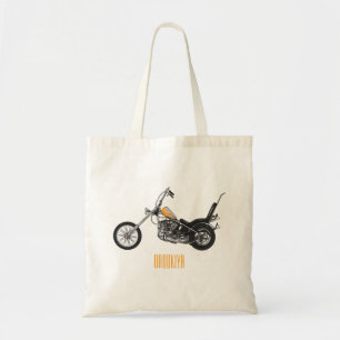 Bolso De Tela Ilustracion personalizado Chopper Motorcycle 1950