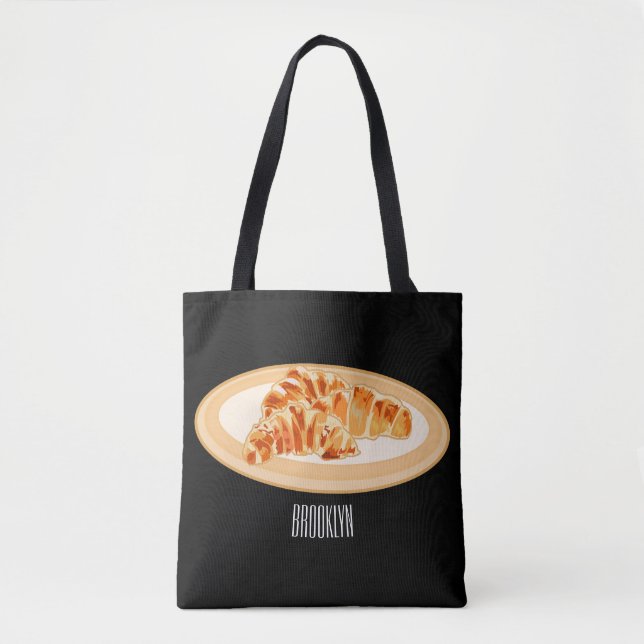 Bolso De Tela Ilustracion personalizado croissant (Anverso)