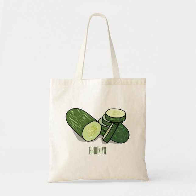 Bolso De Tela Ilustracion personalizado Cucumber (Frente)