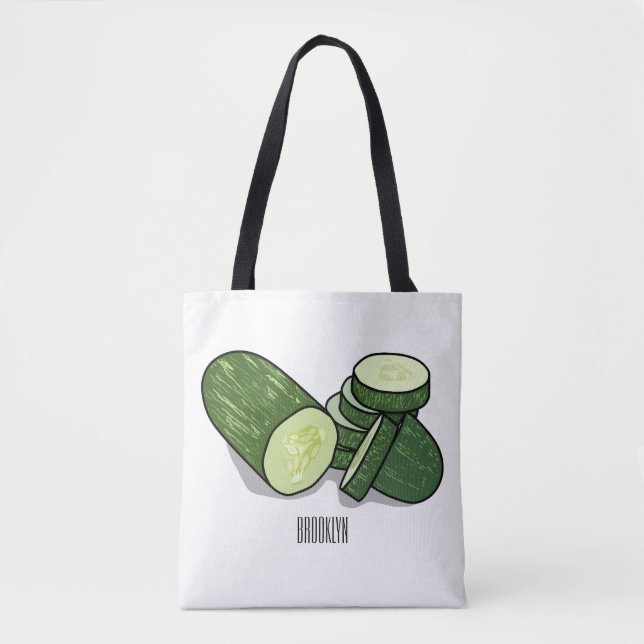 Bolso De Tela Ilustracion personalizado Cucumber (Anverso)