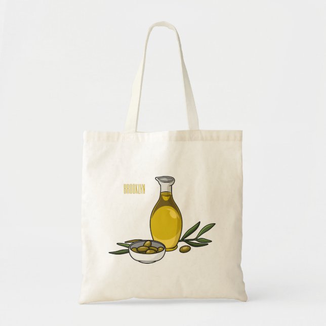 Bolso De Tela Ilustracion personalizado de aceite de oliva (Frente)