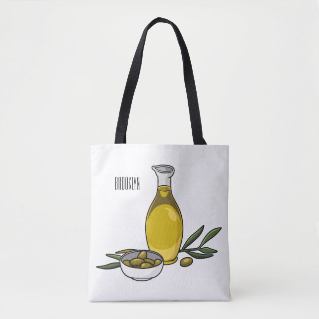 Bolso De Tela Ilustracion personalizado de aceite de oliva (Anverso)