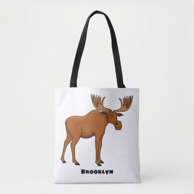 Bolso De Tela Ilustracion personalizado de alce gracioso (Anverso)