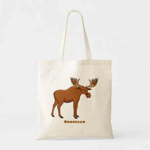 Bolso De Tela Ilustracion personalizado de alce gracioso