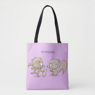 Bolso De Tela Ilustracion personalizado de ardillas graciosas