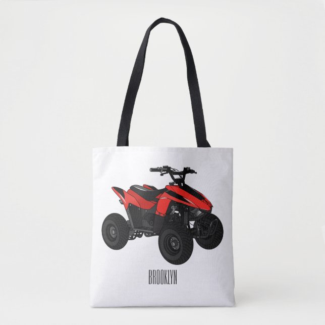 Bolso De Tela Ilustracion personalizado de atv de cuatro bicicle (Anverso)