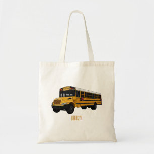 Bolso De Tela Ilustracion personalizado de autobús escolar