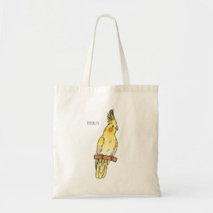 Bolso De Tela Ilustracion personalizado de aves de Cockatiel