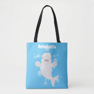 Bolso De Tela Ilustracion personalizado de ballenas de la beluga