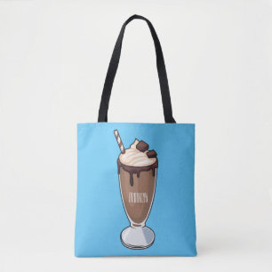 Bolso De Tela Ilustracion personalizado de batido de chocolate