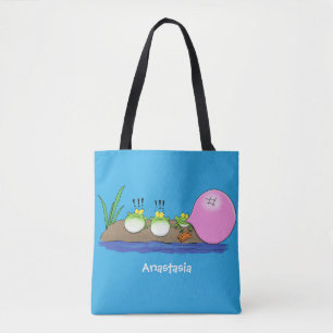 Bolso De Tela Ilustracion personalizado de bblegum de ranas grac