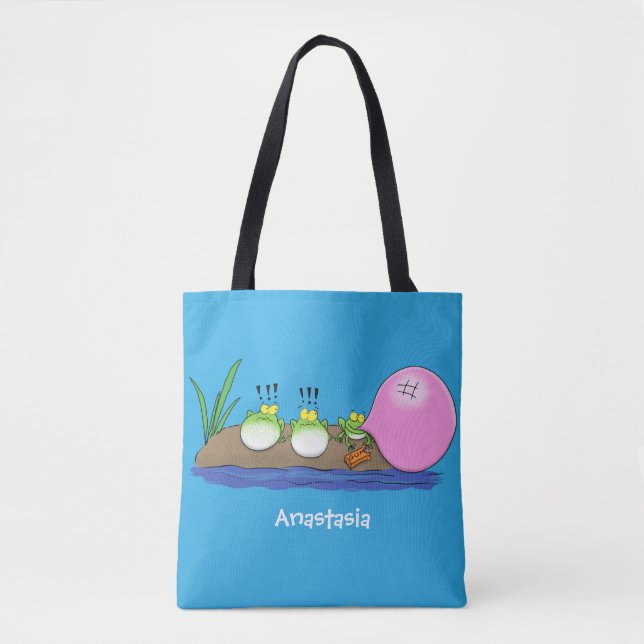 Bolso De Tela Ilustracion personalizado de bblegum de ranas grac (Anverso)