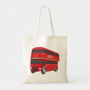 Bolso De Tela Ilustracion personalizado de bus de dos pisos