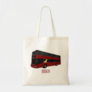 Bolso De Tela Ilustracion personalizado de bus de dos pisos