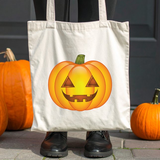 Bolso De Tela Ilustracion Personalizado de calabaza de Halloween (Disclaimer: This image is a digital mockup.)