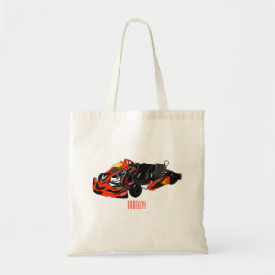 Bolso De Tela Ilustracion personalizado de carreras de Kart