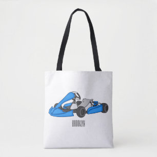Bolso De Tela Ilustracion personalizado de carreras de Kart