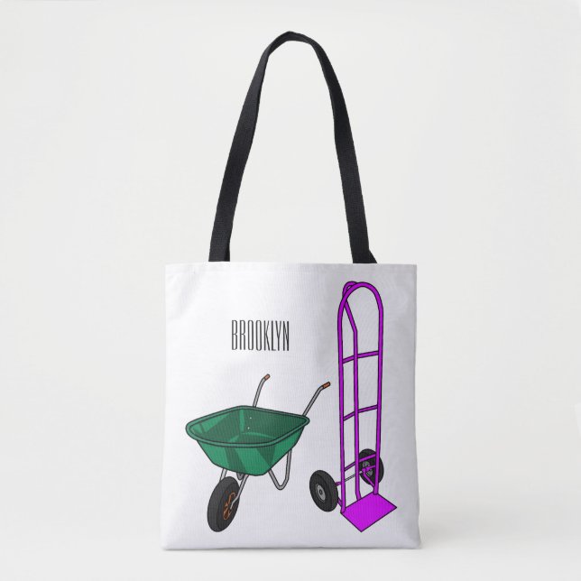 Bolso De Tela Ilustracion personalizado de carretillas y carrito (Anverso)