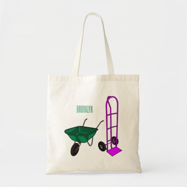 Bolso De Tela Ilustracion personalizado de carretillas y carrito (Frente)