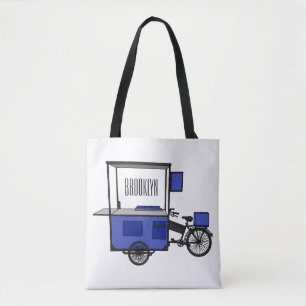 Bolso De Tela Ilustracion personalizado de carrito de alimentos