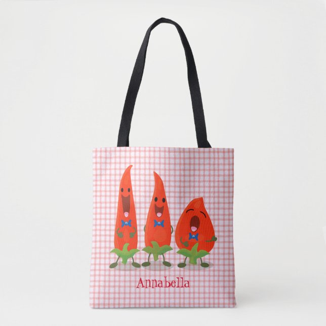 Bolso De Tela Ilustracion personalizado de chiles cantantes (Anverso)