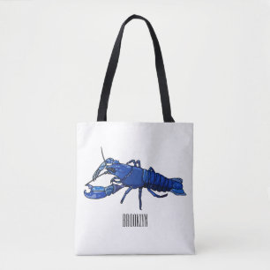 Bolso De Tela Ilustracion personalizado de cigalas de marrón azu