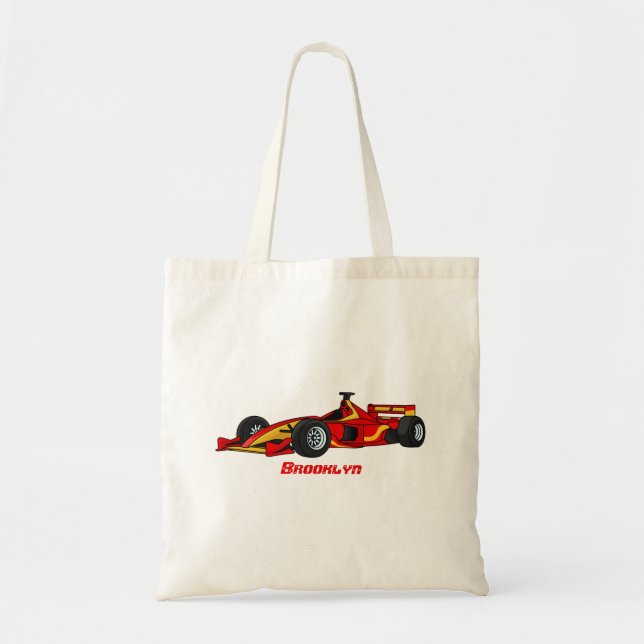 Bolso De Tela Ilustracion personalizado de coches de carreras de (Frente)