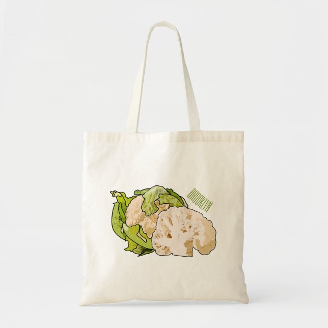 Bolso De Tela Ilustracion personalizado de coliflor (Frente)