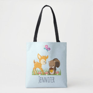 Bolso De Tela Ilustracion Personalizado de criaturas de bosques 