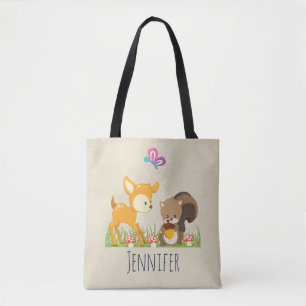 Bolso De Tela Ilustracion Personalizado de criaturas de bosques