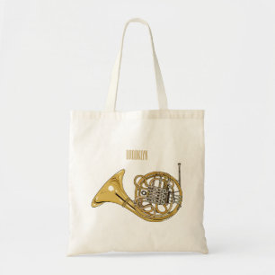 Bolso De Tela Ilustracion personalizado de cuerno francés