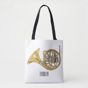 Bolso De Tela Ilustracion personalizado de cuerno francés