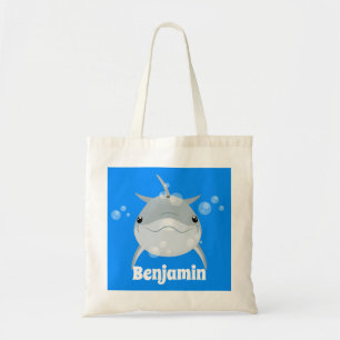 Bolso De Tela Ilustracion personalizado de delfines kawaii