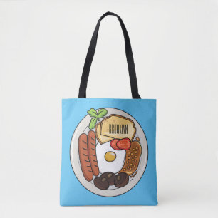 Bolso De Tela Ilustracion personalizado de desayuno inglés