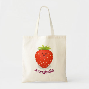 Bolso De Tela Ilustracion personalizado de fresa cute kawaii