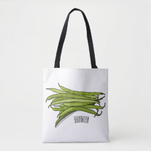 Bolso De Tela Ilustracion personalizado de frijol verde