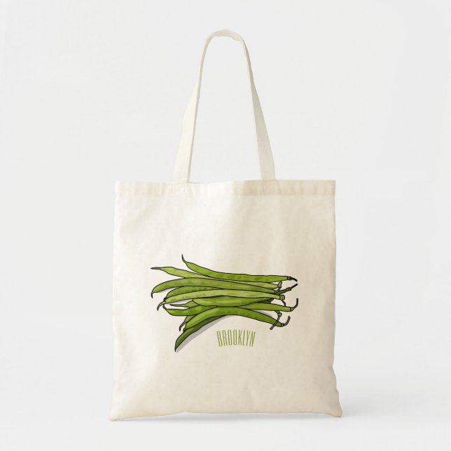 Bolso De Tela Ilustracion personalizado de frijol verde (Frente)