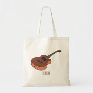 Bolso De Tela Ilustracion personalizado de guitarra acústica