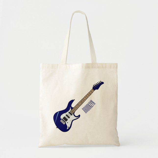 Bolso De Tela Ilustracion personalizado de guitarra eléctrica (Frente)