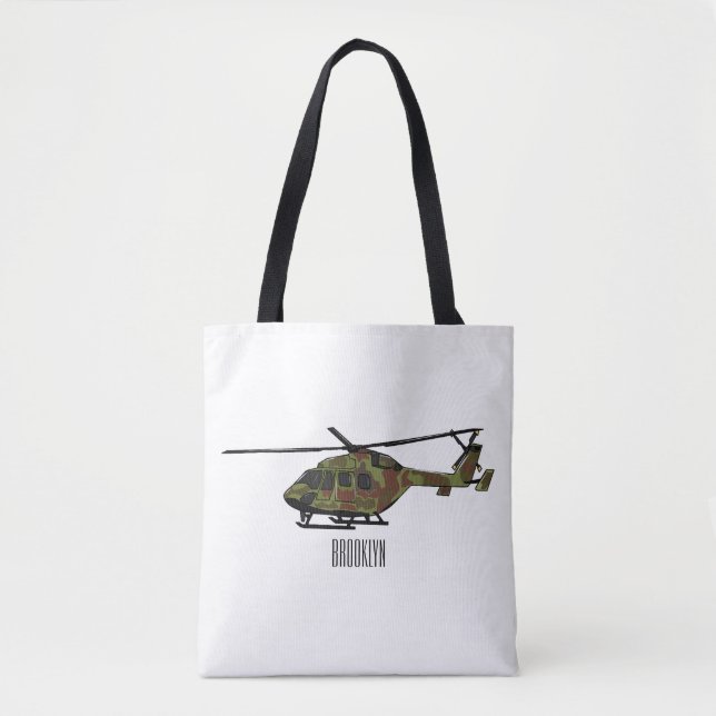 Bolso De Tela Ilustracion personalizado de helicópteros del ejér (Anverso)