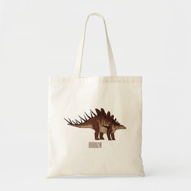 Bolso De Tela Ilustracion personalizado de Kentrosaurus (Frente)