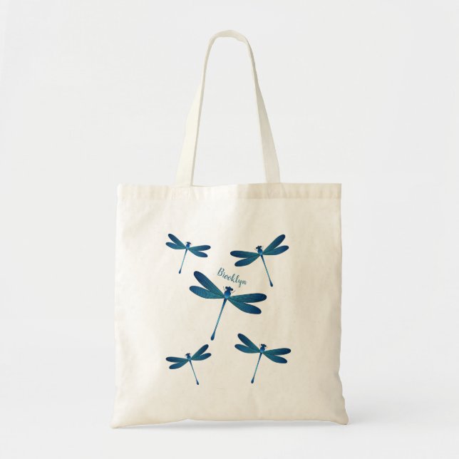 Bolso De Tela Ilustracion personalizado de la libélula (Frente)