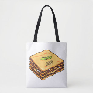 Bolso De Tela Ilustracion personalizado de Lasagna