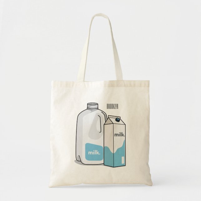 Bolso De Tela Ilustracion personalizado de leche (Frente)